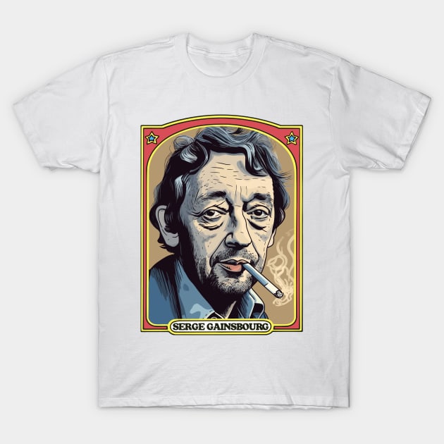 Serge Gainsbourg Retro Illustration T-Shirt by DankFutura